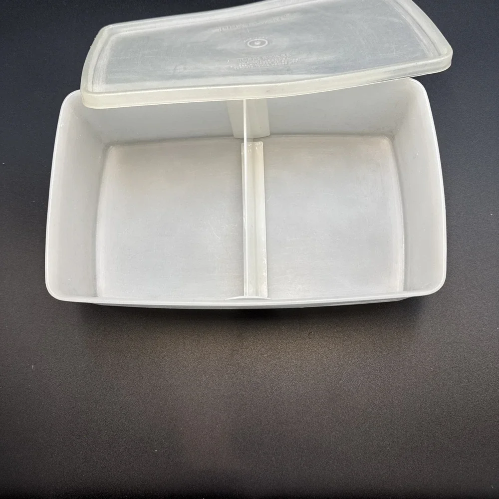 Vintage Clear Sheer‎ Tupperware Storage Container 713, Lid 714, Divider 715